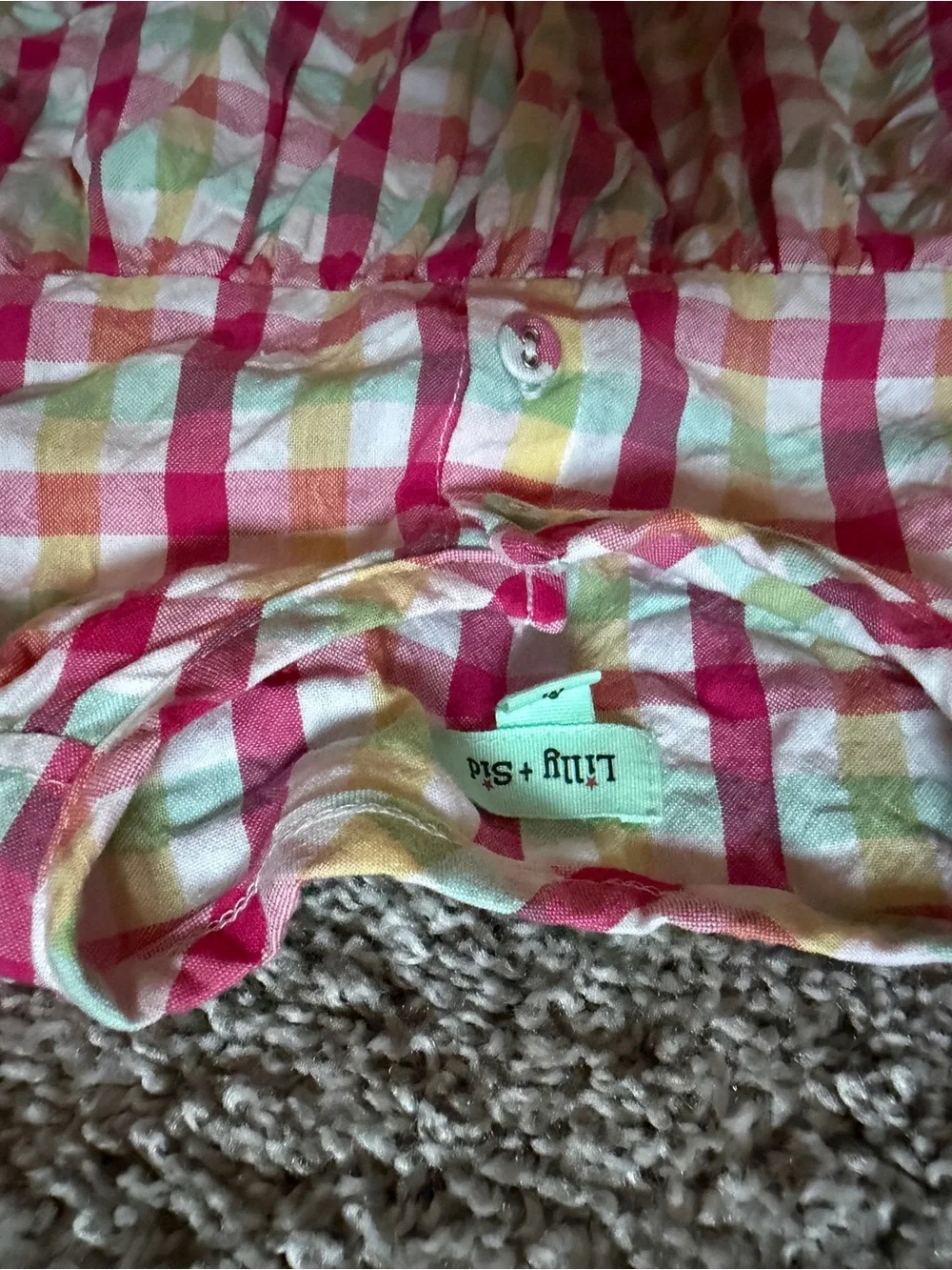 Pink Plaid Short-Sleeve Girls Dress